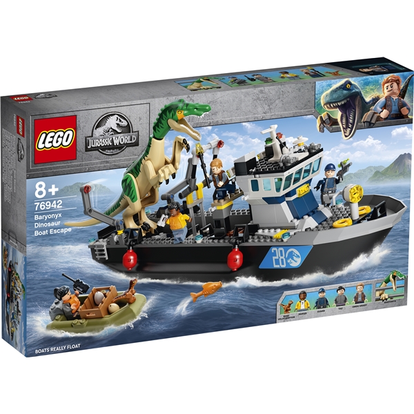 76942 LEGO Jurassic World Baryonyx-pako laivalla