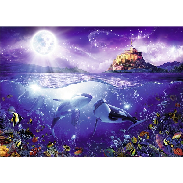 Palapeli 1000 Palaa Whales in the Moonlight (Kuva 2 tuotteesta 2)