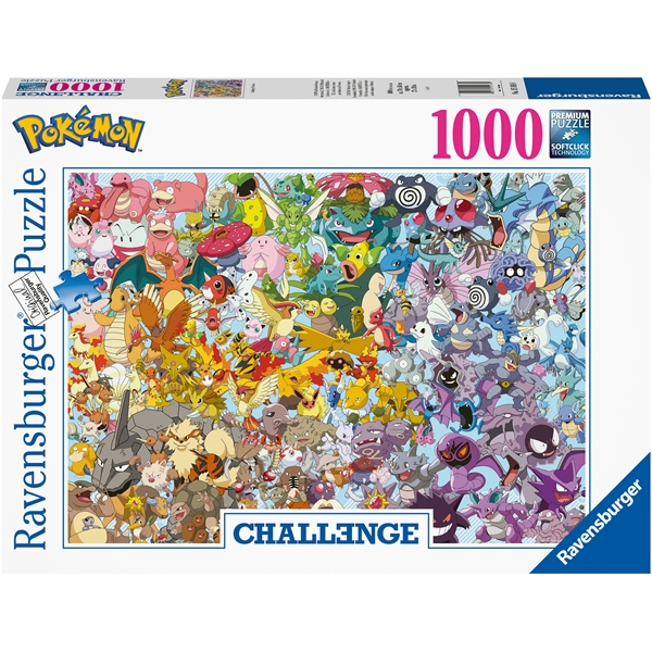 Palapeli 1000 Palaa Challenge Puz.-Pokémon (Kuva 1 tuotteesta 2)