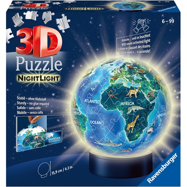 Palapeli 3D 72 Palaa Children Globe Nightlight, Ravensburger