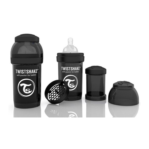 Twistshake Tuttipullo 180 ml Musta