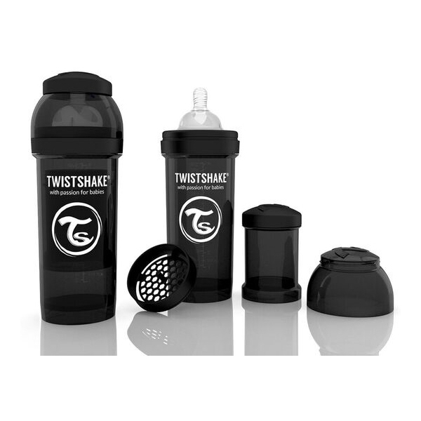 Twistshake Tuttipullo 260 ml Musta