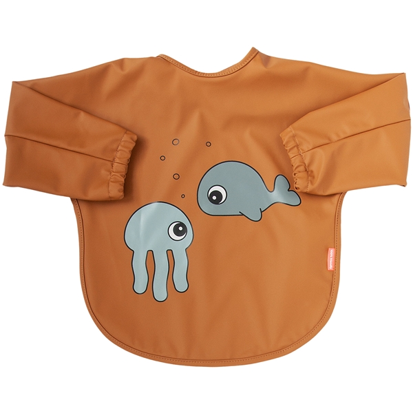 Done By Deer Sleeved Bib Sea Friends Grey (Kuva 1 tuotteesta 2)