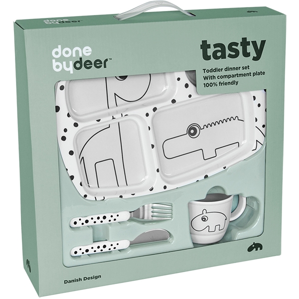 Done By Deer Toddler Dinner Set Happy Dots Grey (Kuva 2 tuotteesta 2)