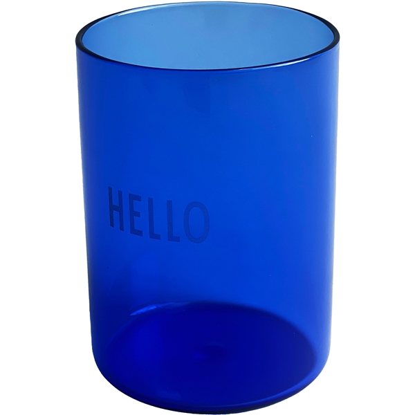 Favourite Drinking Glass Blue Hello, Design Letters