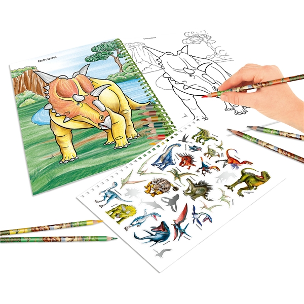 Dino World värityskirja ja 8 värikynää (Kuva 2 tuotteesta 6)