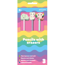 Kynät, joissa on pyyhekumi, 3 kpl pakkaus