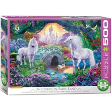 Palapeli 500 Palaa Unicorns in Fairy Land