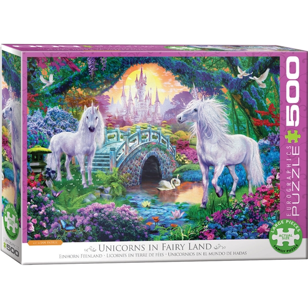 Palapeli 500 Palaa Unicorns in Fairy Land