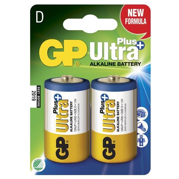 GP Batteries Ultra Plus, LR20, 2-pack (Kuva 1 tuotteesta 2)