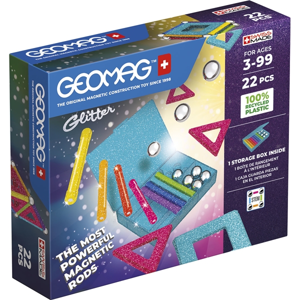 Geomag Glitter Panels Kierrätetty 22 osaa (Kuva 1 tuotteesta 6)