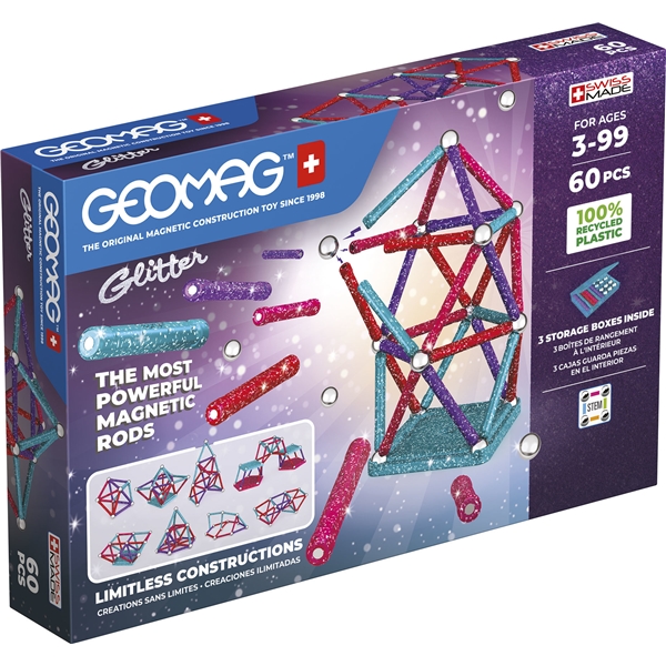 Geomag Glitter Kierrätetty 60 Osaa (Kuva 1 tuotteesta 6)