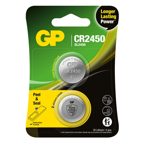 GP Paristot CR2450, 3V, 2-pack (Kuva 1 tuotteesta 2)