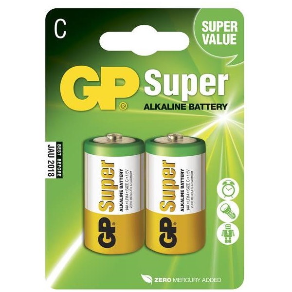 GP Paristot Size C, LR14, 1.5V, 2-pack (Kuva 1 tuotteesta 3)