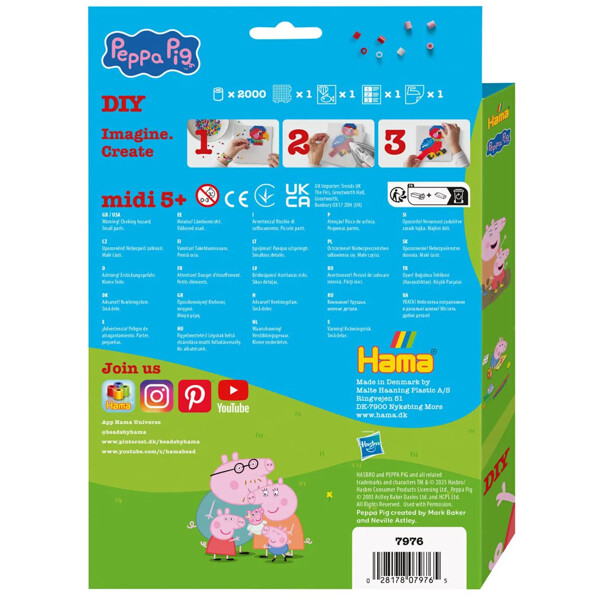Hama Midi -helmisetti Peppa Pig ja Evie, 2000 kpl (Kuva 3 tuotteesta 3)