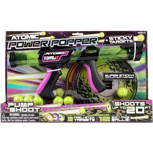 Atomic Power Poppers 12x Shots & Sticky Target (Kuva 1 tuotteesta 5)