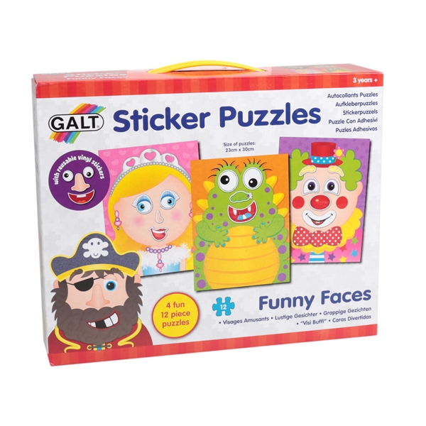 Funny Faces Sticker Puzzles Lasten palapelit Galt