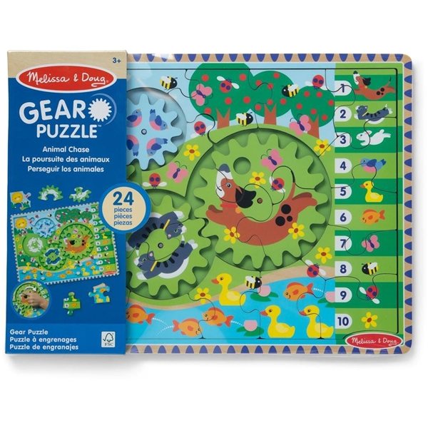 Wooden Gear Puzzle Animal Chase I-Spy, Melissa & Doug