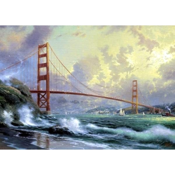 Palapeli 1000 Palaa Kinkade - Golden Gate Bridge (Kuva 1 tuotteesta 2)