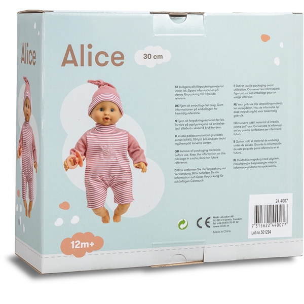 Vauvanukke Alice 30 cm (Kuva 3 tuotteesta 3)