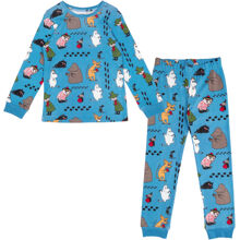 Muumi Pyjama Jalanjäljet2 Sininen