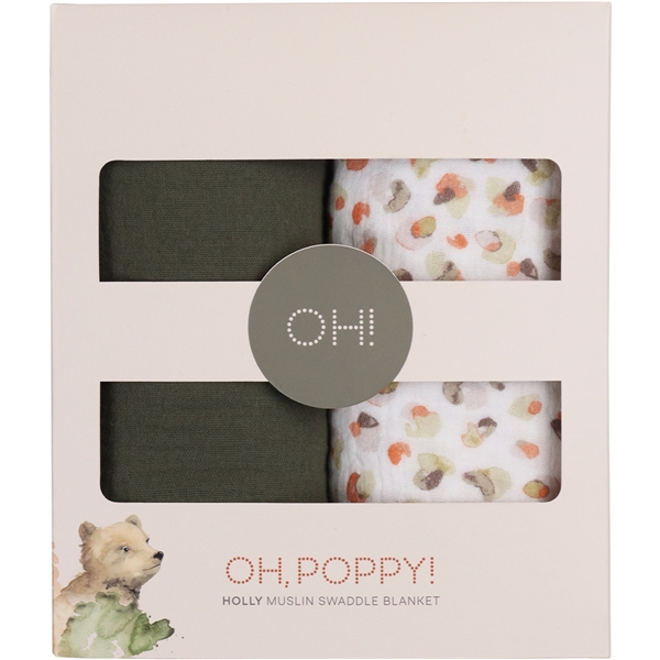 Oh, Poppy! Holly Muslin Swaddle Blanket 2-p (Kuva 1 tuotteesta 5)