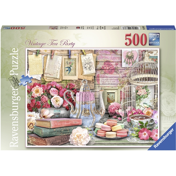 Palapeli 500 Palaa Vintage Tea Party (Kuva 1 tuotteesta 2)