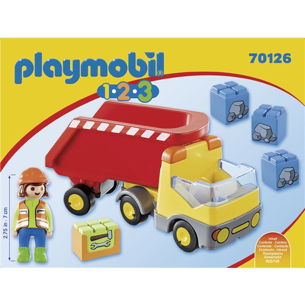 70126 Playmobil 1.2.3 Kuorma-auto kippilavalla (Kuva 2 tuotteesta 4)