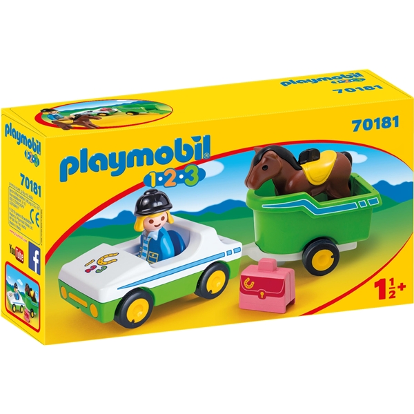 70181 Playmobil 1.2.3 Hevoskuljetusauto (Kuva 1 tuotteesta 4)