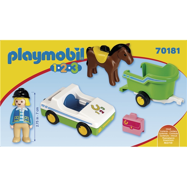 70181 Playmobil 1.2.3 Hevoskuljetusauto (Kuva 2 tuotteesta 4)