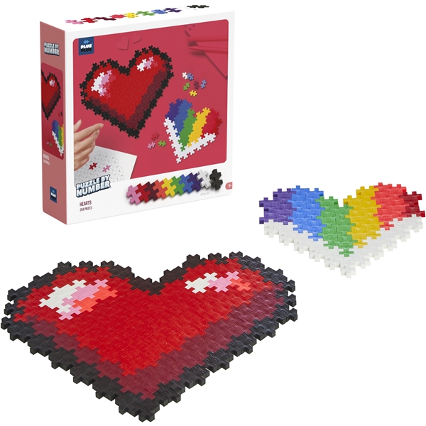 Plus-Plus Puzzle By Number Hearts 250 Osaa (Kuva 1 tuotteesta 7)