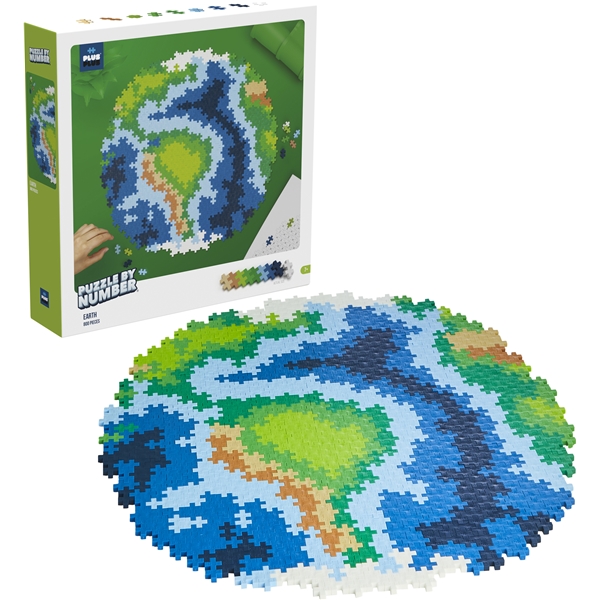 Plus-Plus Puzzle By Number Earth 800 Osaa (Kuva 1 tuotteesta 5)
