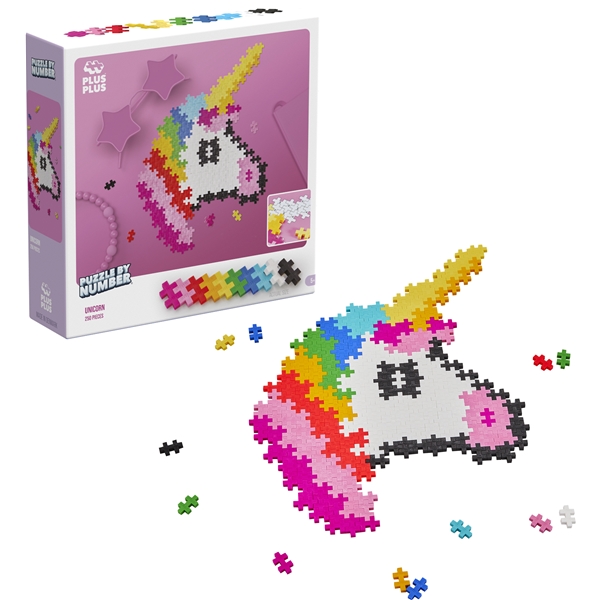 Plus-Plus Puzzle By Number Unicorn (Kuva 1 tuotteesta 6)
