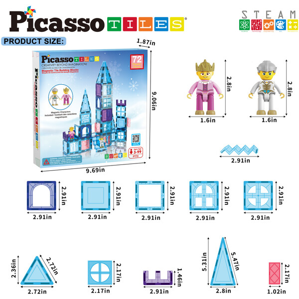 Picasso Tiles 72 Osaa Jää Talviteema (Kuva 2 tuotteesta 2)