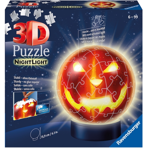 Palapeli 72 Palaa 3D Puzzle-Ball Pumpkin Night (Kuva 1 tuotteesta 2)