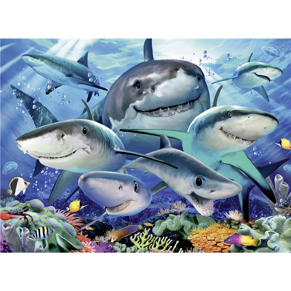 Palapeli XXL 300 Palaa Smiling Sharks (Kuva 2 tuotteesta 2)