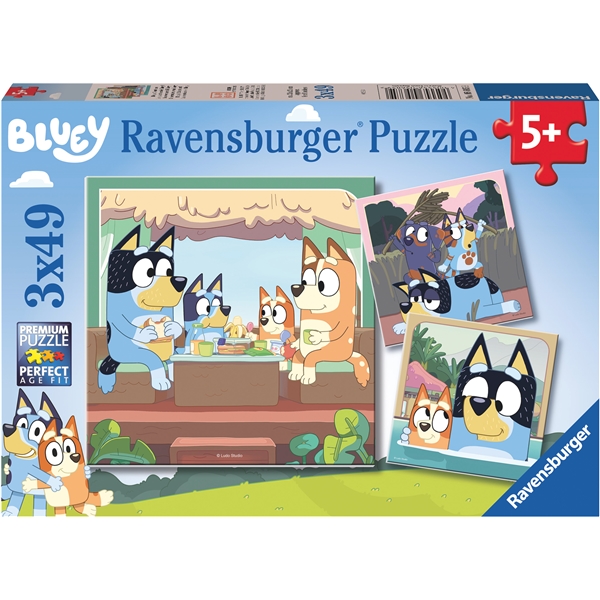 Palapeli 3 x 49 Palaa Bluey, Ravensburger