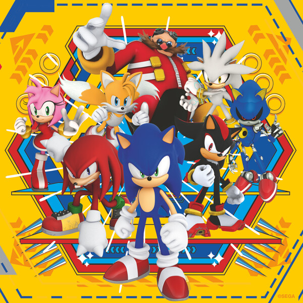 Palapeli 3 x 49 Palaa Sonic the Hedgehog (Kuva 3 tuotteesta 5)