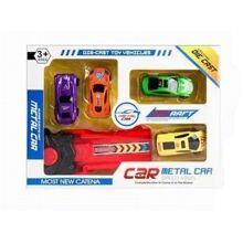 Die-Cast Autot 4 kpl + Katapultti