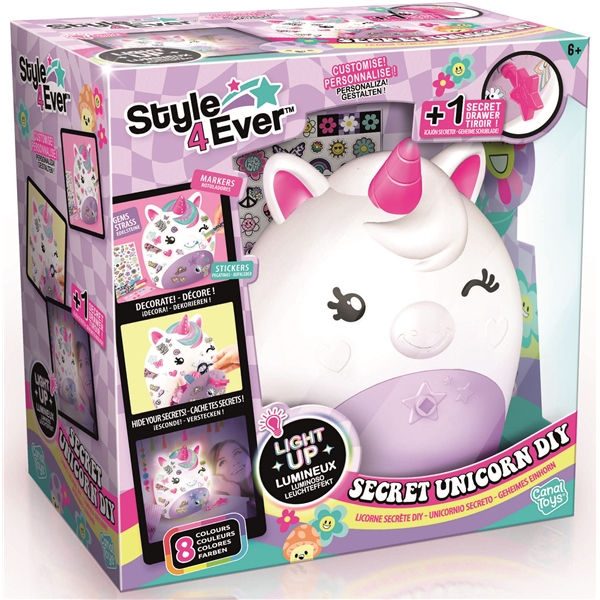 Style 4 Ever Secret Deco DIY Unicorn Lamppu (Kuva 1 tuotteesta 2)