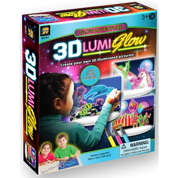 3D Lumi Glow Piirustuslevy Adventure