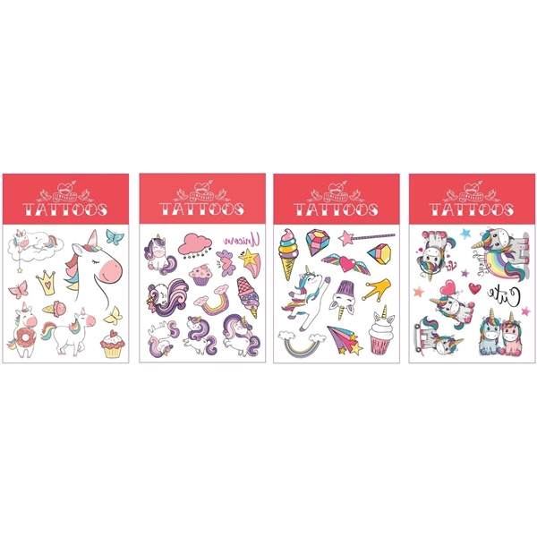 Tatuointiarkit 4 kpl Unicorn