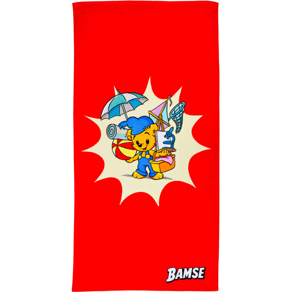 Swimpy Bamse Kylpypyyhe Ranta Punainen