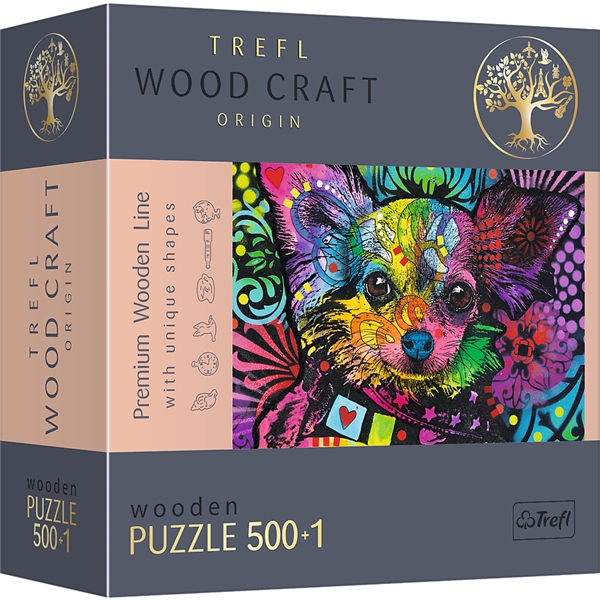 Trefl Wood Palapeli Colorful Puppy 501 Palaa (Kuva 1 tuotteesta 5)