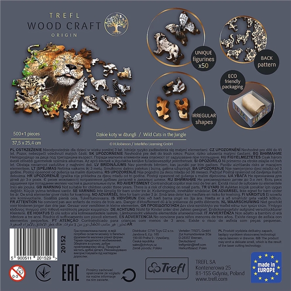 Trefl Wood Palapeli Wild Cats 501 Palaa (Kuva 5 tuotteesta 5)