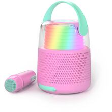 Kaiutin Karaoke Kit Mic LED Roosa