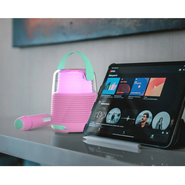 Kaiutin Karaoke Kit Mic LED Roosa (Kuva 6 tuotteesta 9)