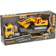 Junior Wheels perävaunu kaivurilla 1:16