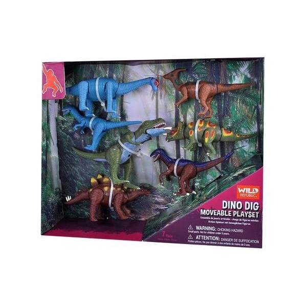 Wild Republic Moveable Dinosaur Set